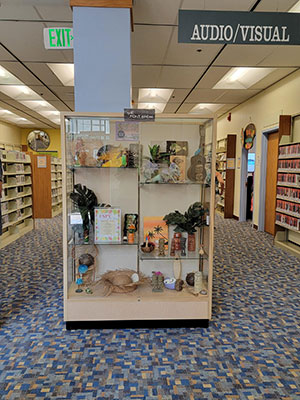 The display case in the main library was purchased by Friends.